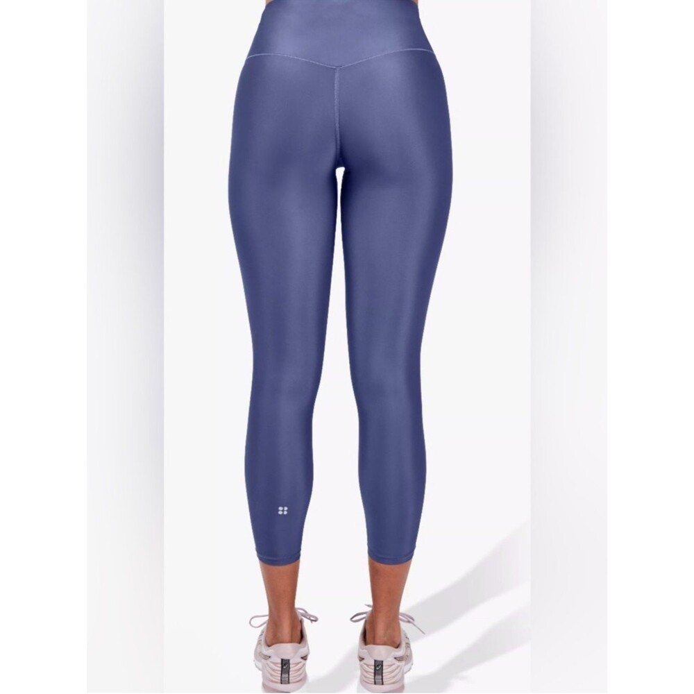 sweaty betty High Shine 7/8 Workout Leggings blue NWT
